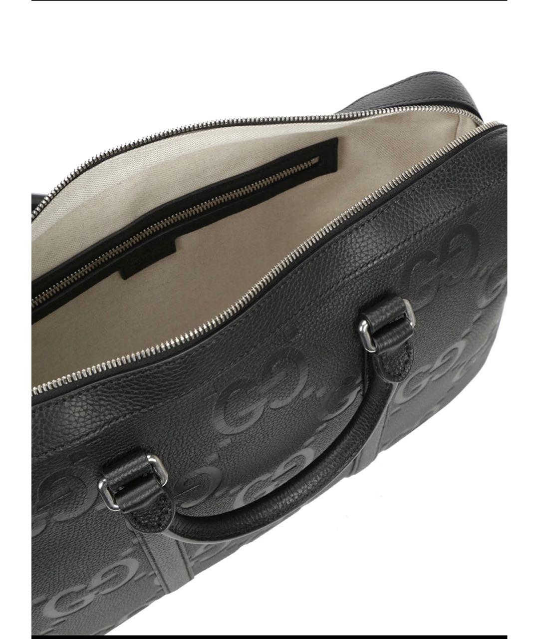 GUCCI Черный кожаный портфель, фото 7