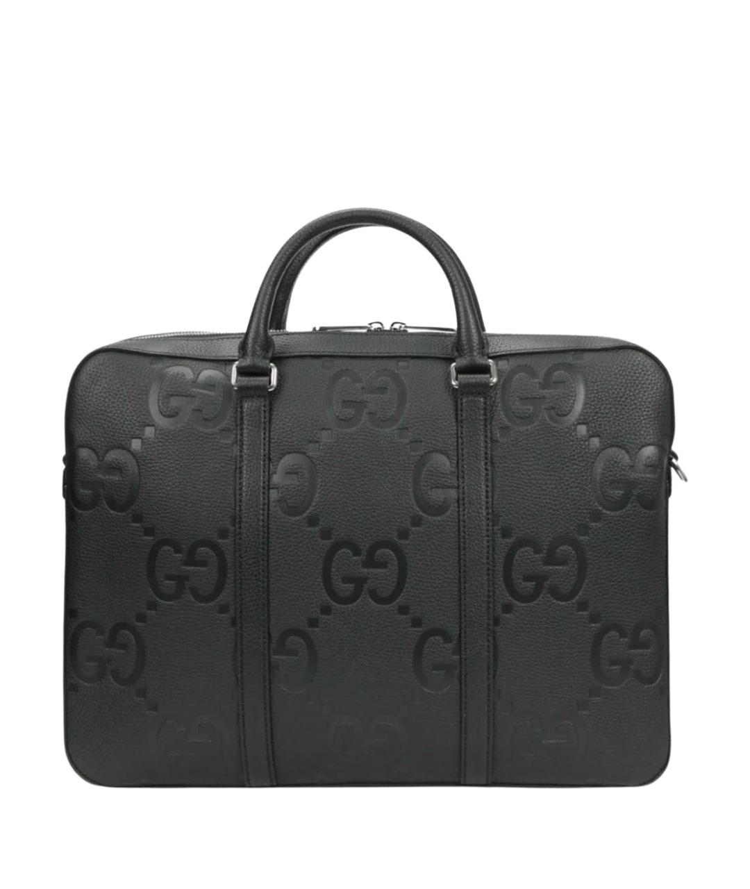 GUCCI Черный кожаный портфель, фото 1