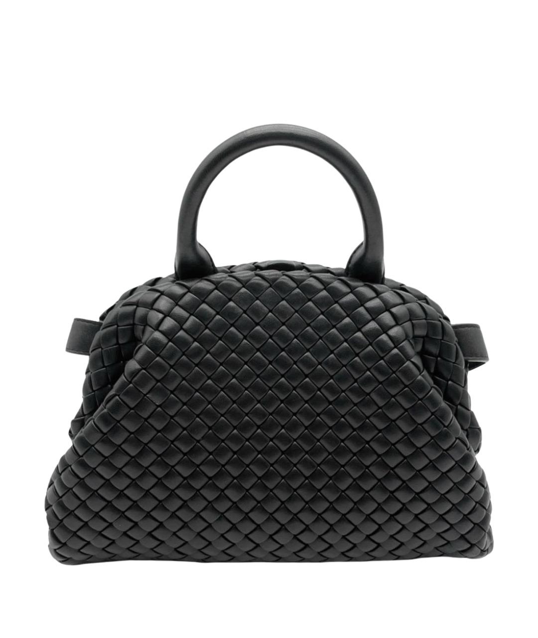 BOTTEGA VENETA Черная кожаная сумка с короткими ручками, фото 1