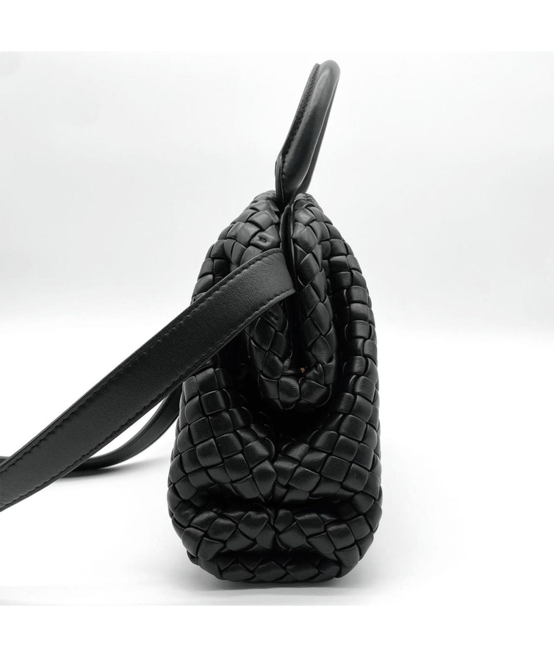 BOTTEGA VENETA Черная кожаная сумка с короткими ручками, фото 2