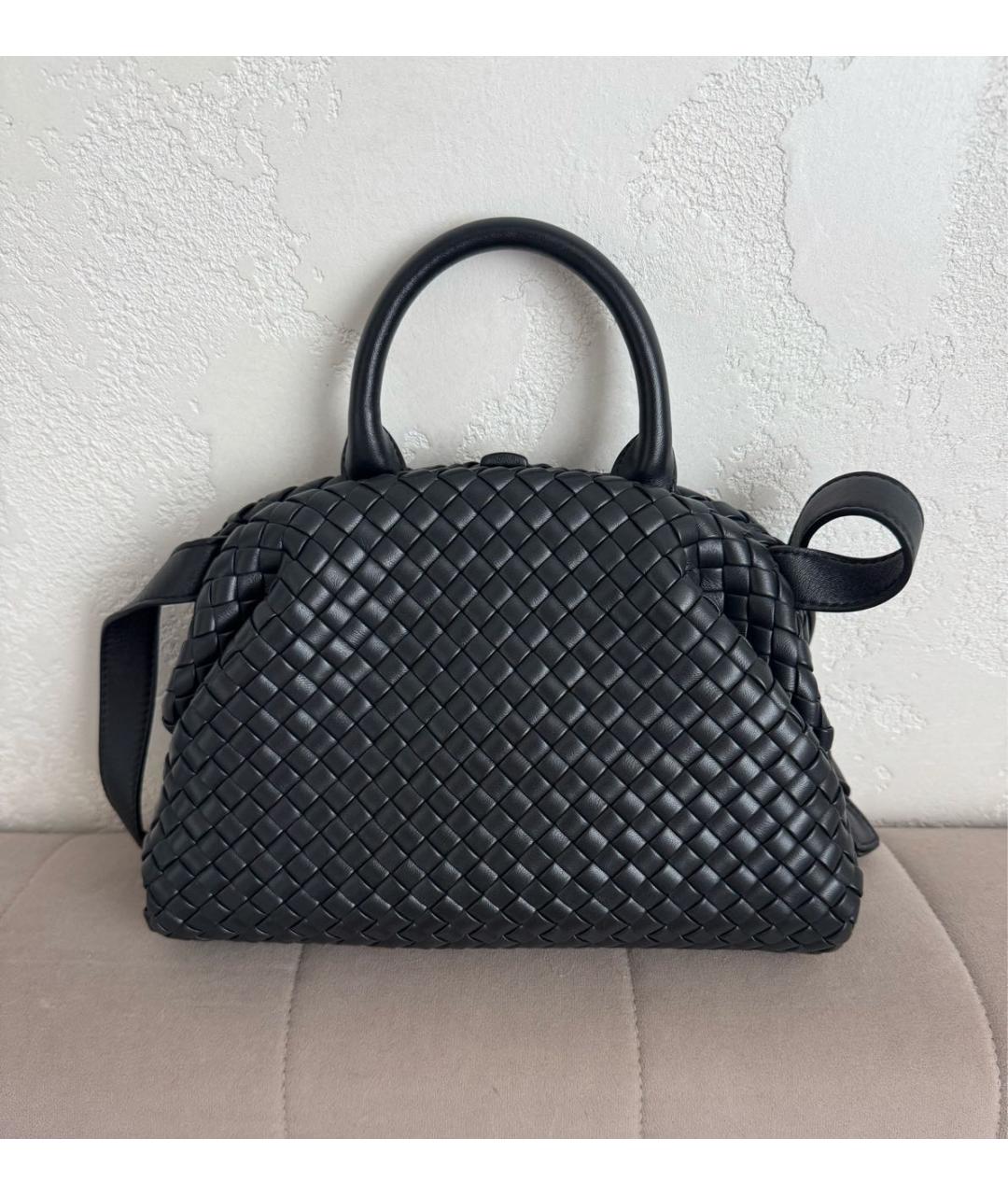 BOTTEGA VENETA Черная кожаная сумка с короткими ручками, фото 5
