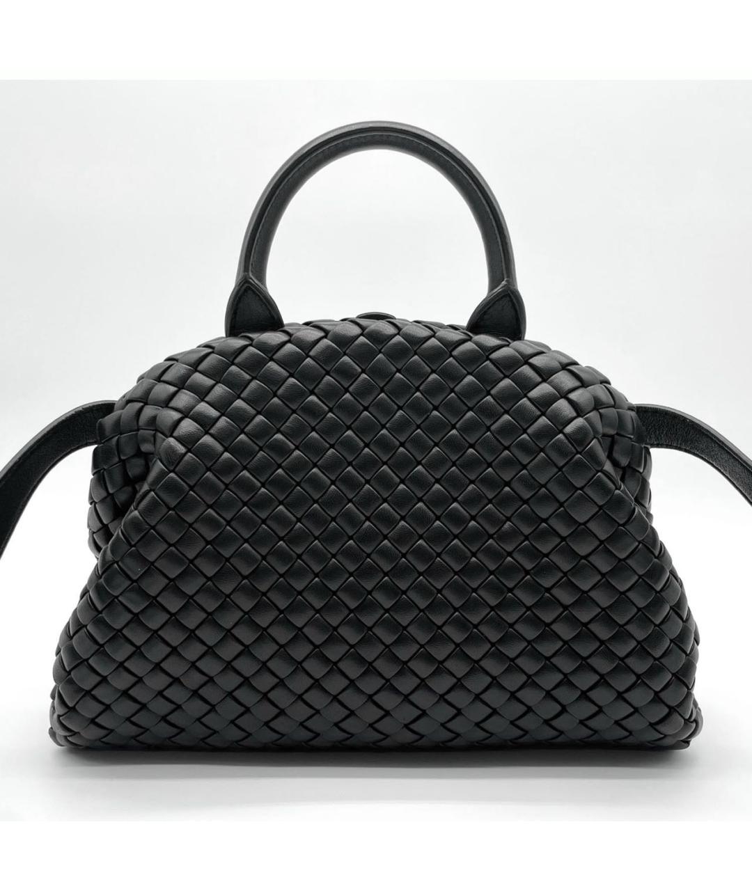 BOTTEGA VENETA Черная кожаная сумка с короткими ручками, фото 3