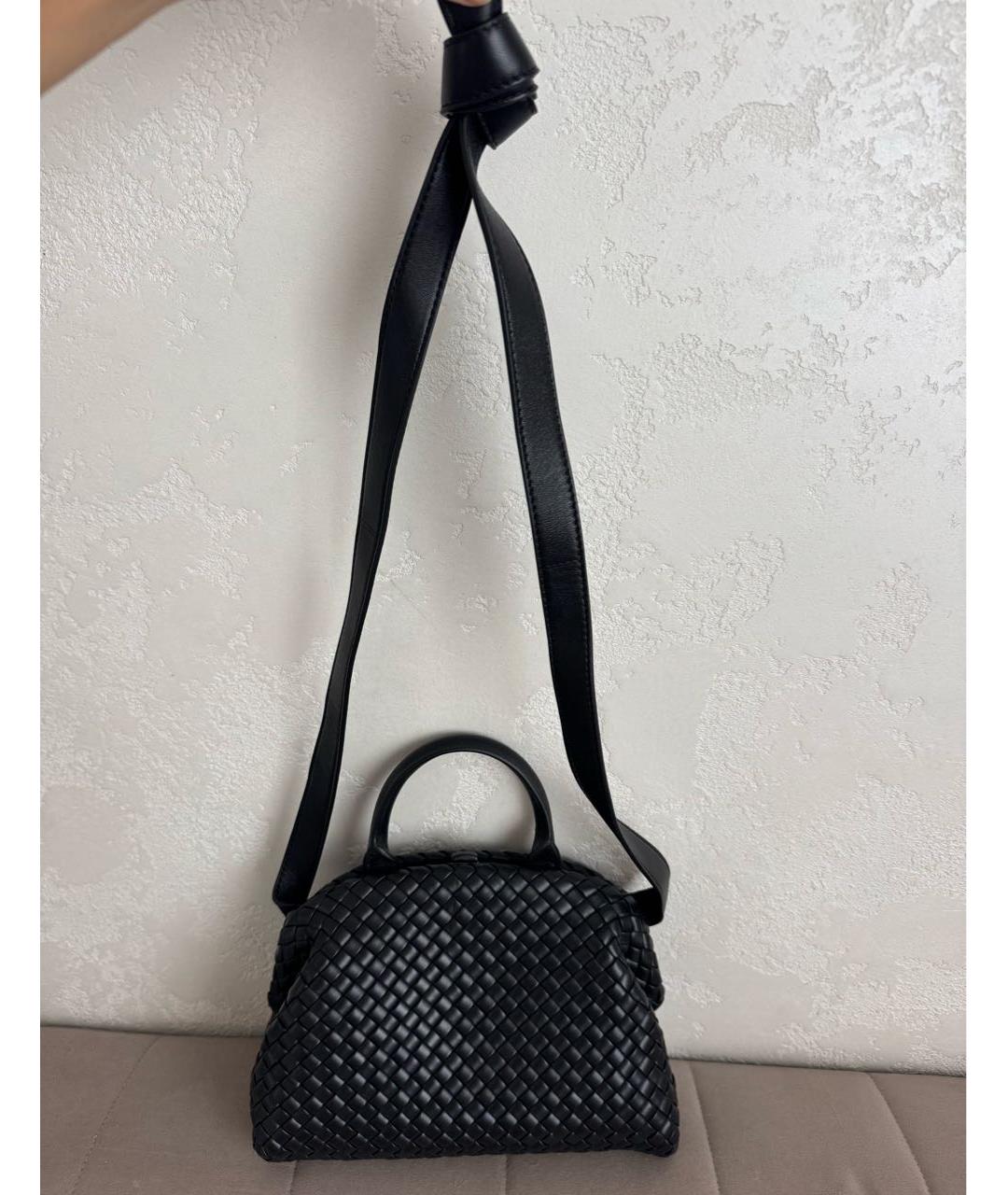 BOTTEGA VENETA Черная кожаная сумка с короткими ручками, фото 8