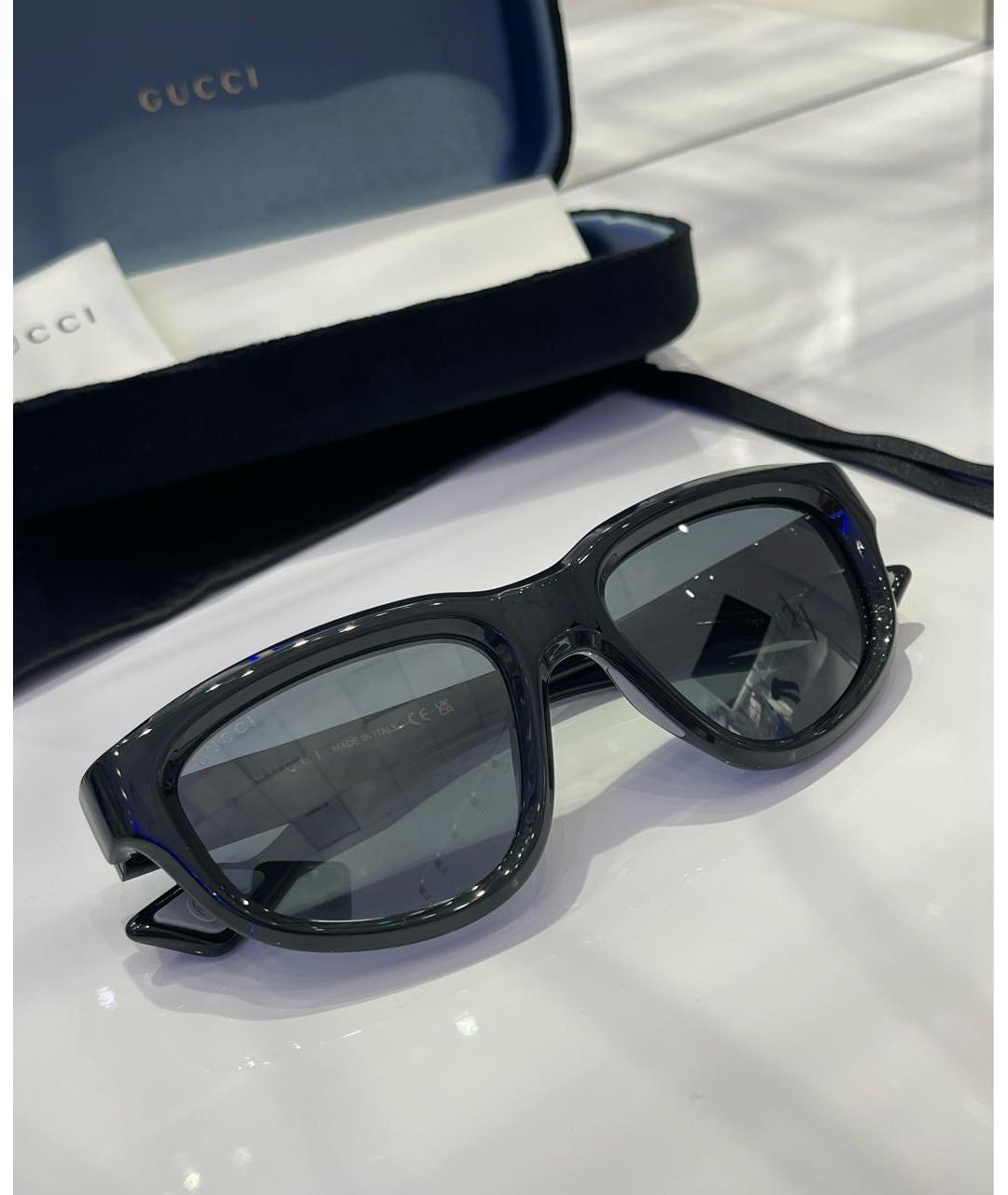 GUCCI Черные пластиковые солнцезащитные очки, фото 4