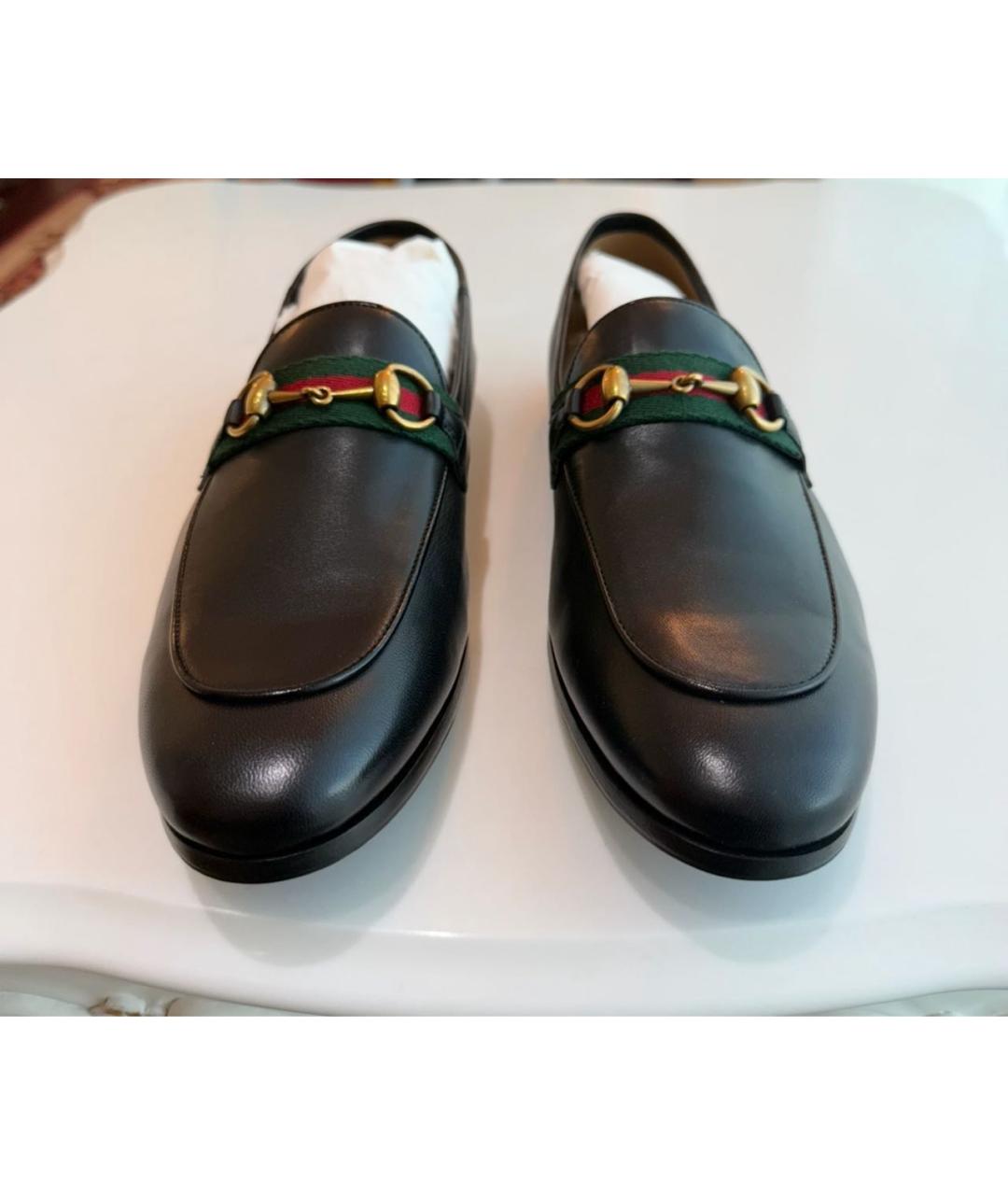 GUCCI Черные кожаные туфли, фото 2