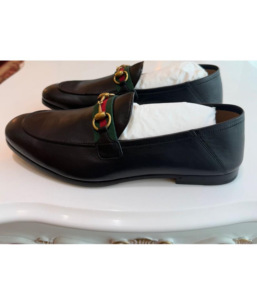 GUCCI Черные кожаные туфли, фото 6