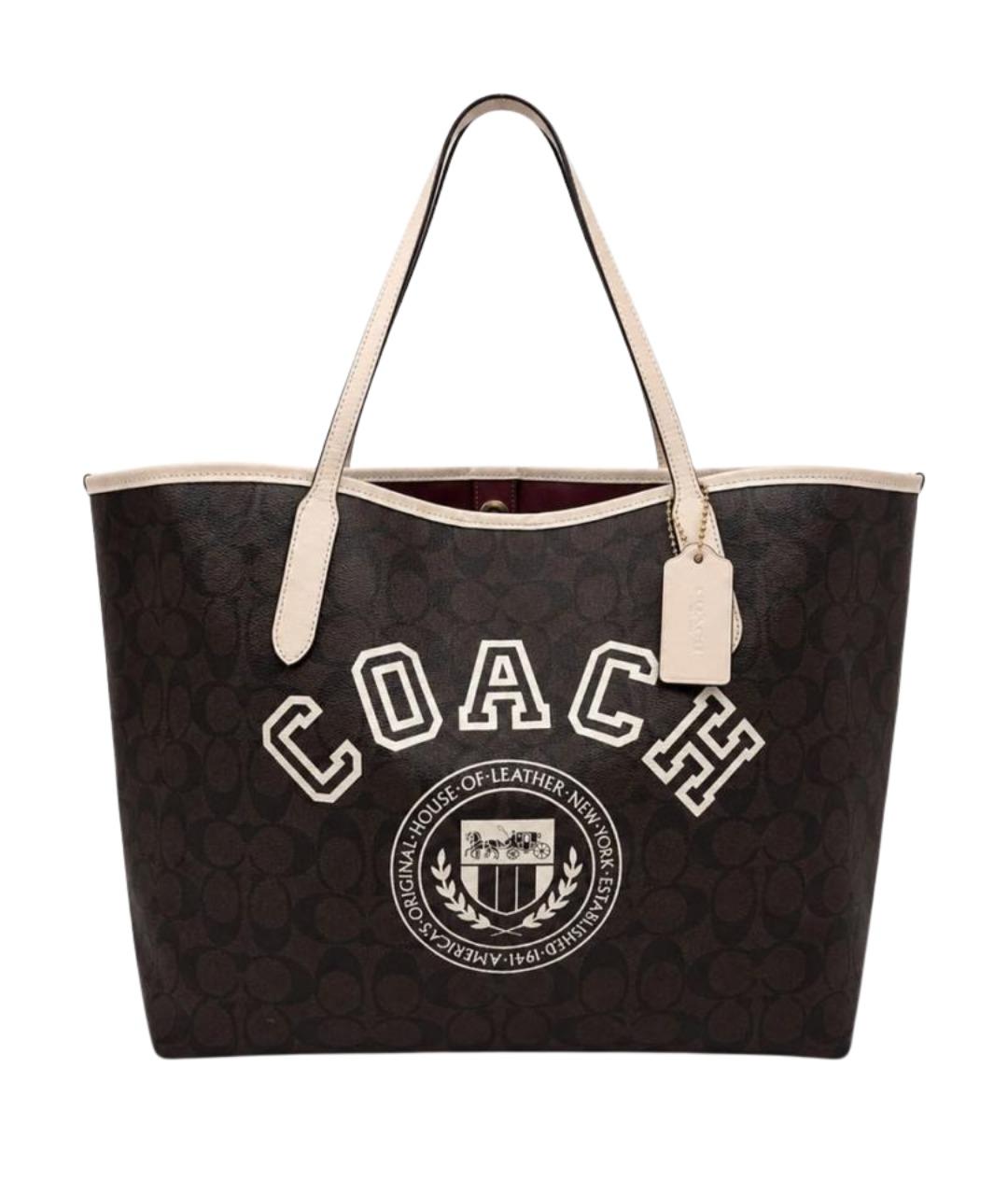 COACH Коричневая канва сумка тоут, фото 1