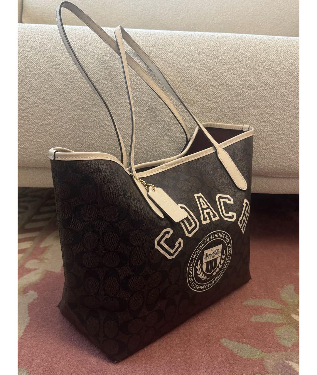 COACH Коричневая канва сумка тоут, фото 2