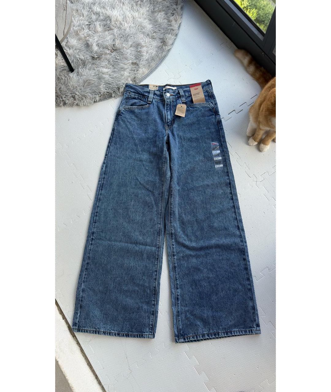 LEVI'S Синие хлопковые прямые джинсы, фото 8