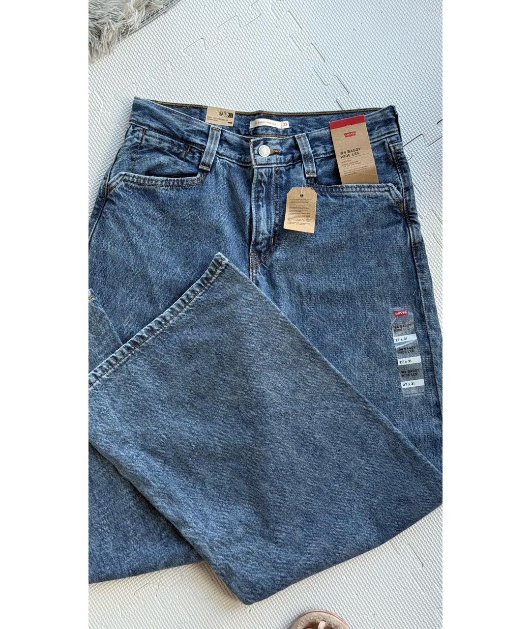LEVI'S Синие хлопковые прямые джинсы, фото 3