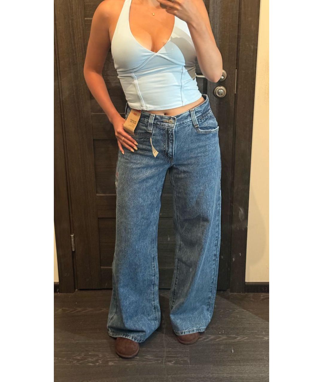 LEVI'S Синие хлопковые прямые джинсы, фото 5
