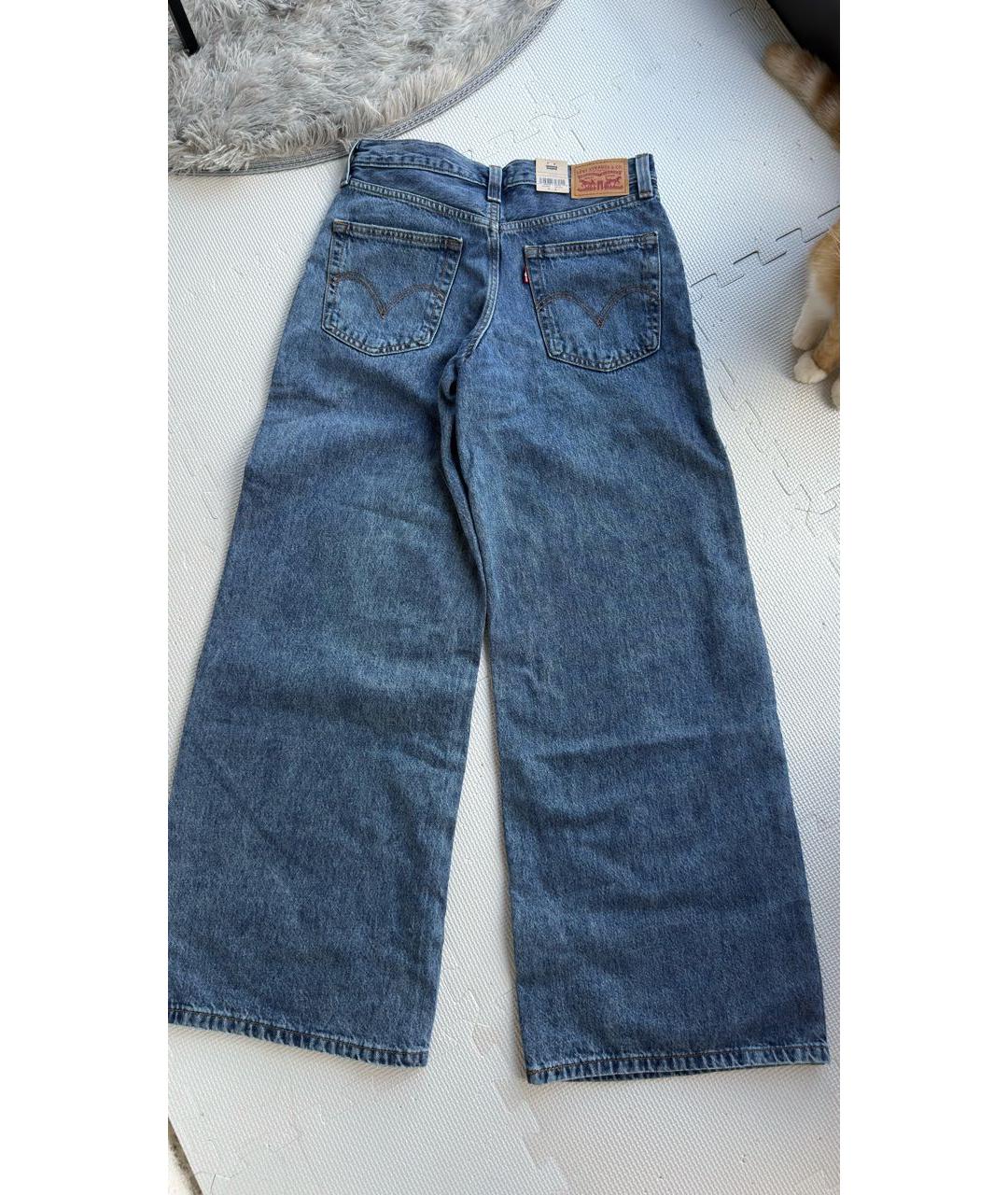 LEVI'S Синие хлопковые прямые джинсы, фото 4