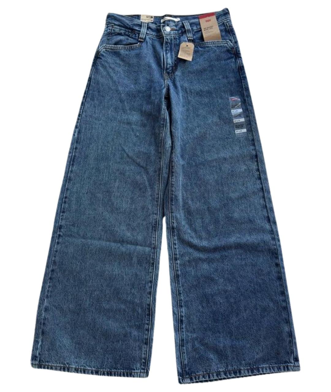 LEVI'S Синие хлопковые прямые джинсы, фото 1