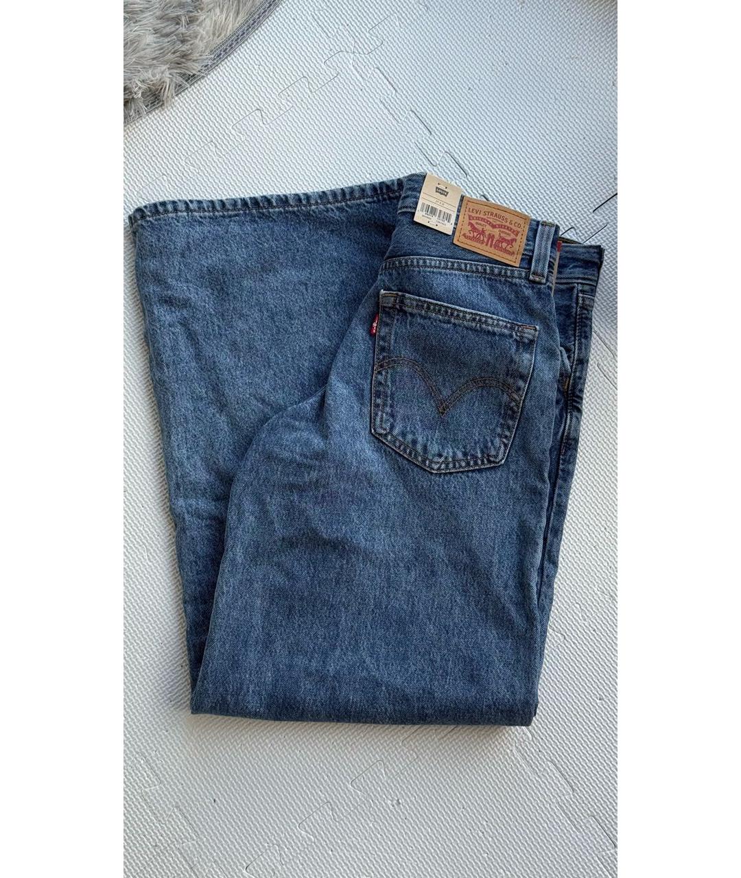 LEVI'S Синие хлопковые прямые джинсы, фото 2