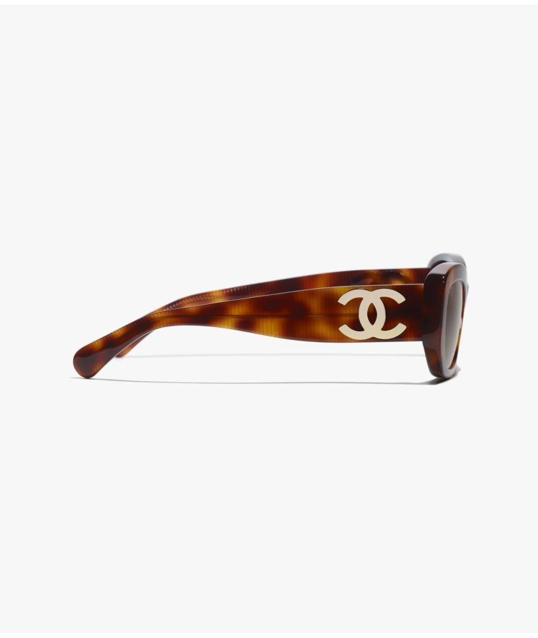 CHANEL Коричневые пластиковые солнцезащитные очки, фото 3