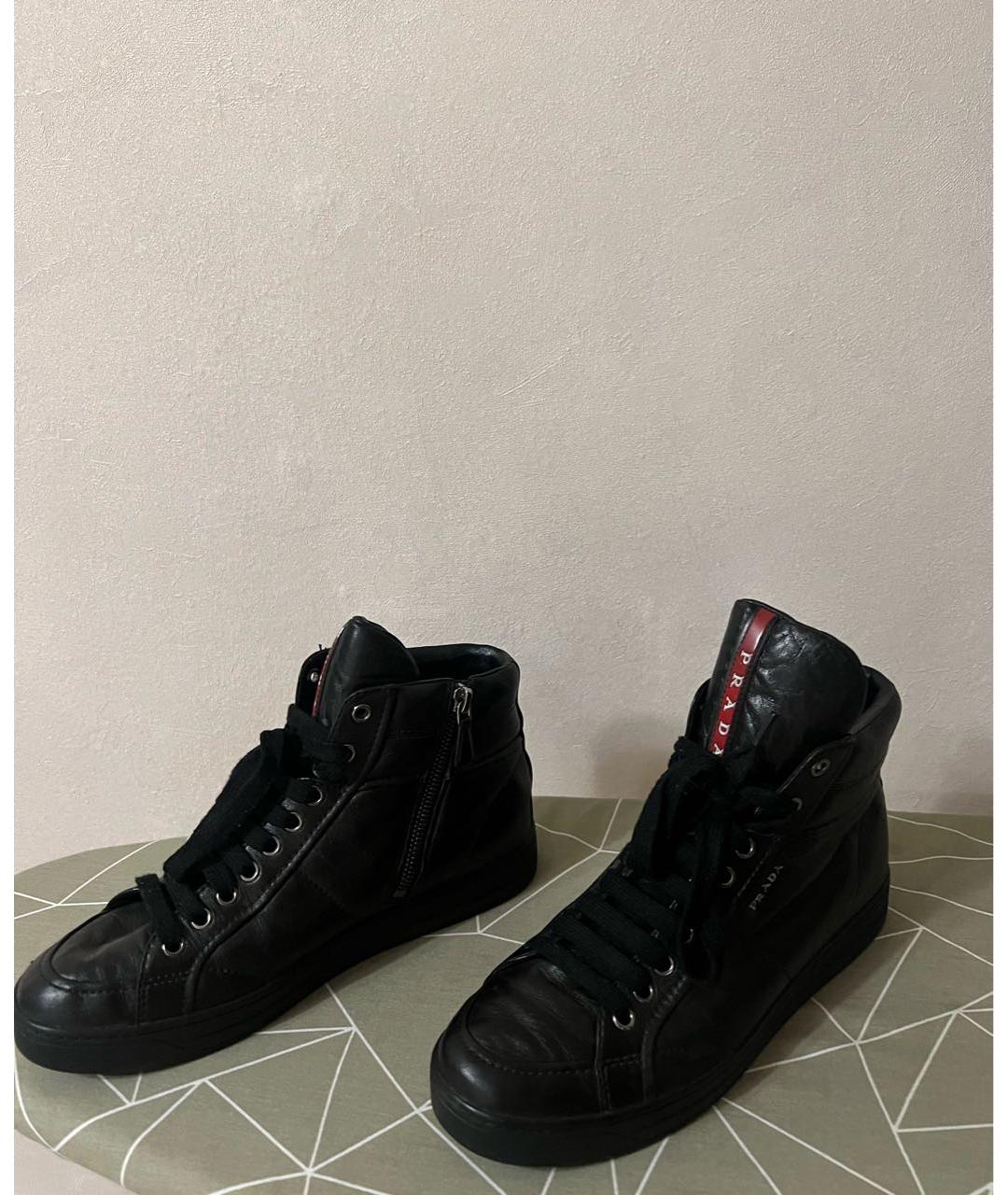 PRADA Черные кожаные ботинки, фото 6