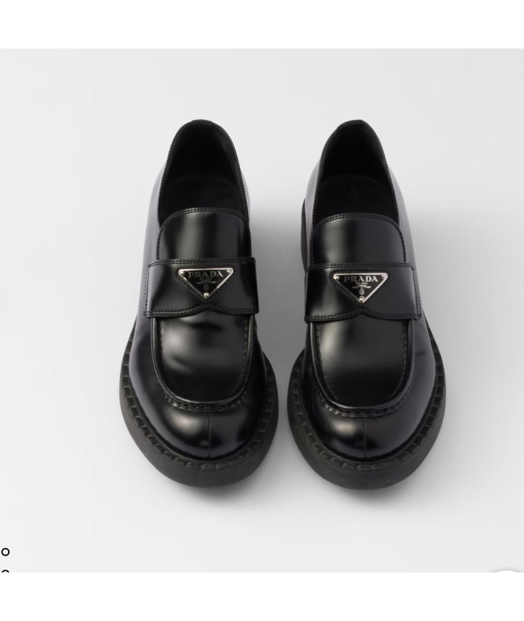 PRADA Черные кожаные лоферы, фото 2