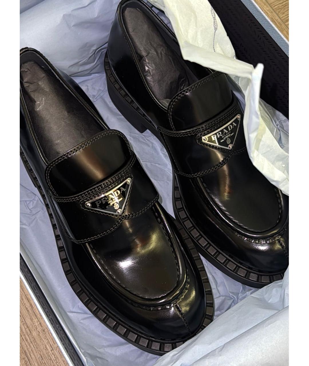 PRADA Черные кожаные лоферы, фото 3