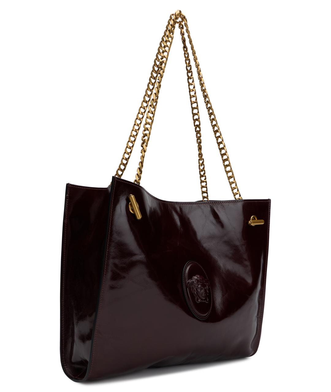 VERSACE Коричневая кожаная сумка тоут, фото 2