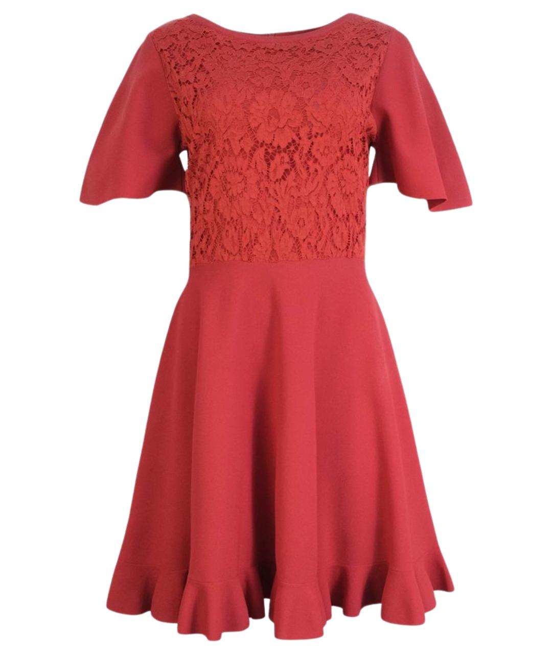 VALENTINO Красное вискозное повседневное платье, фото 1