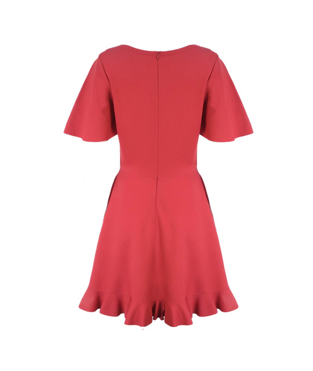VALENTINO Красное вискозное повседневное платье, фото 2