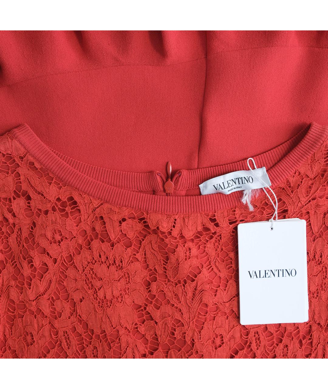 VALENTINO Красное вискозное повседневное платье, фото 3
