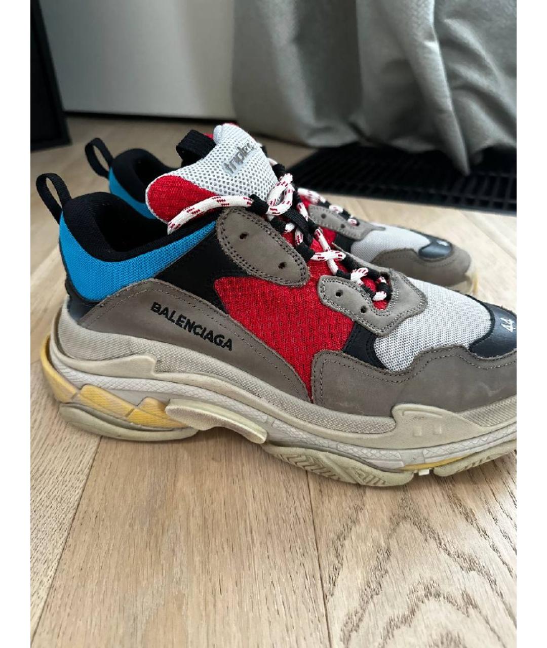 BALENCIAGA Серые текстильные низкие кроссовки / кеды, фото 7