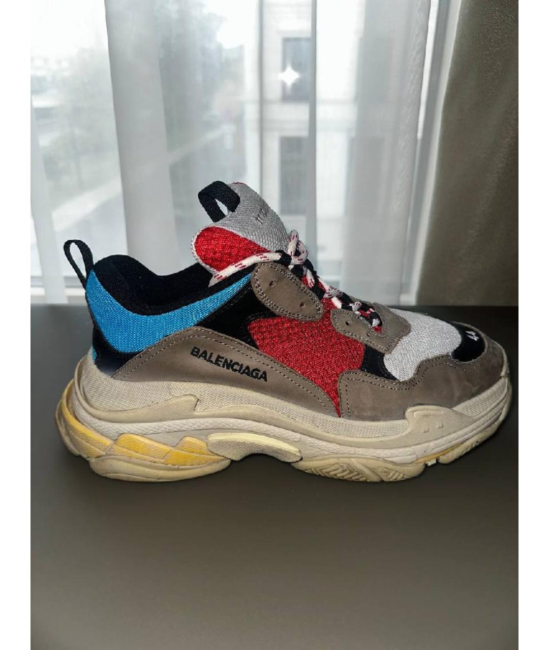 BALENCIAGA Серые текстильные низкие кроссовки / кеды, фото 5