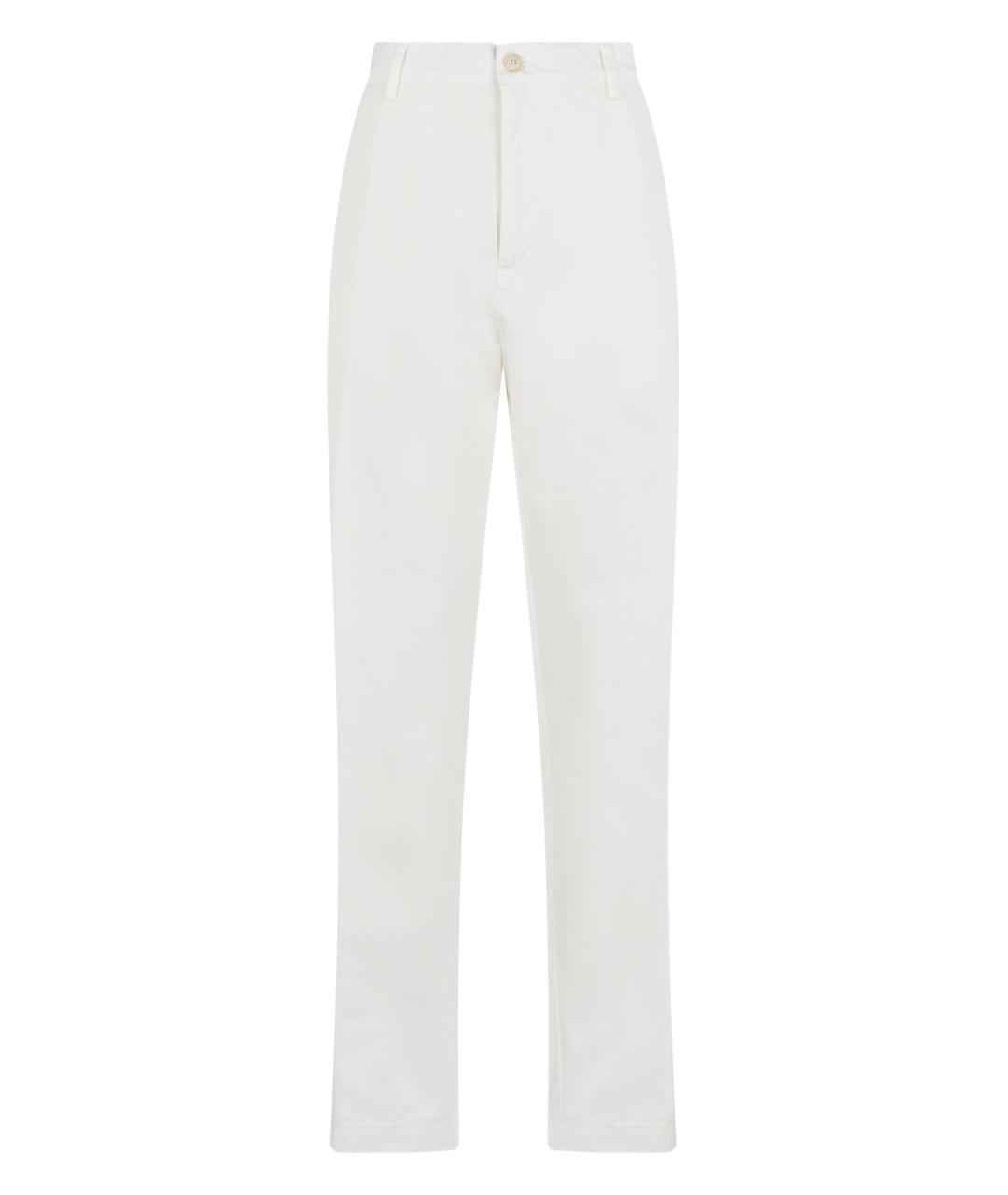 CANALI Белые хлопковые повседневные брюки, фото 1