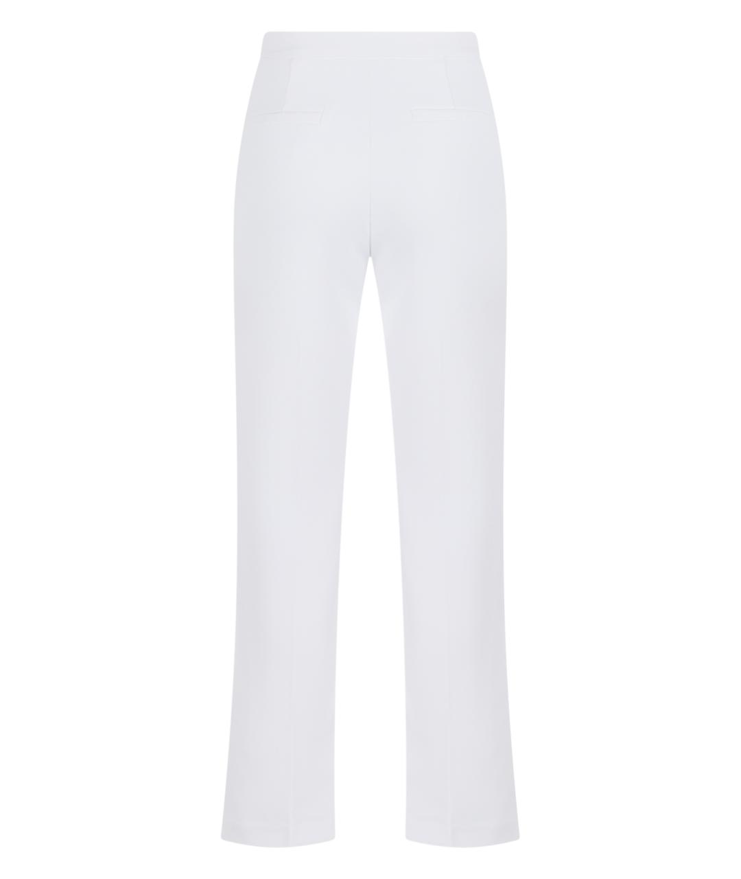 ELISABETTA FRANCHI Белые полиэстеровые прямые брюки, фото 2