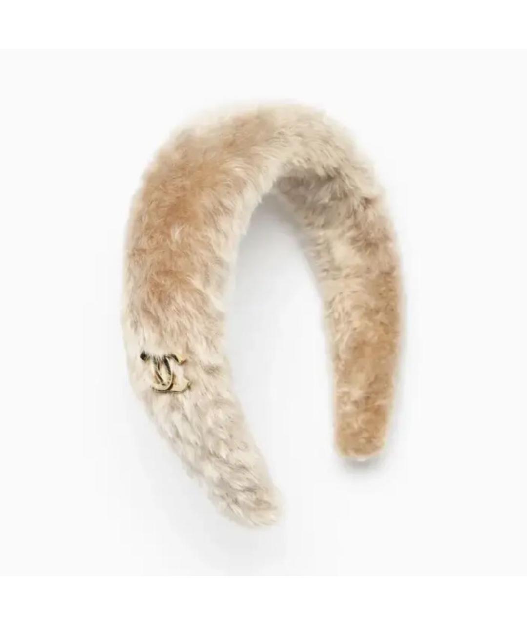 CHANEL Бежевый ободок, фото 4