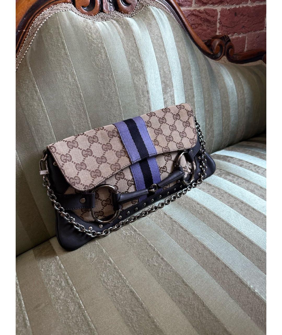 GUCCI Коричневая канва сумка через плечо, фото 2