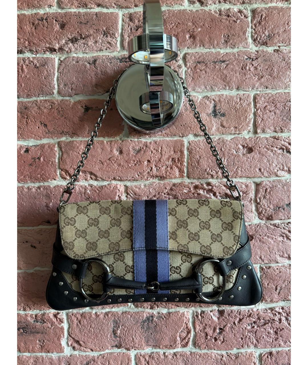 GUCCI Коричневая канва сумка через плечо, фото 7