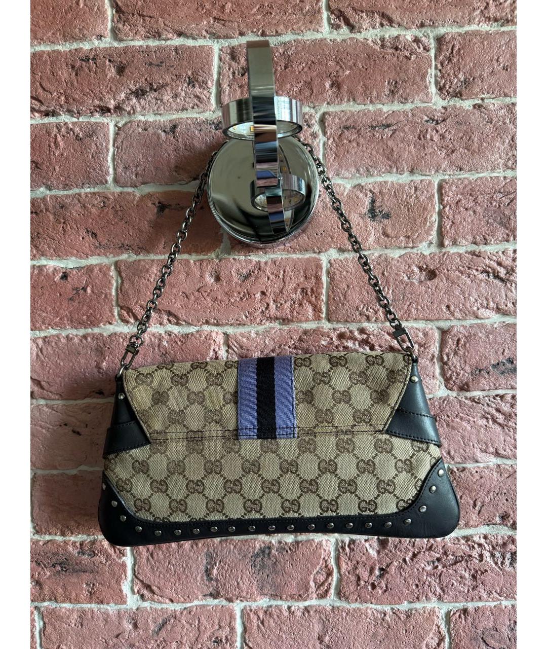 GUCCI Коричневая канва сумка через плечо, фото 3