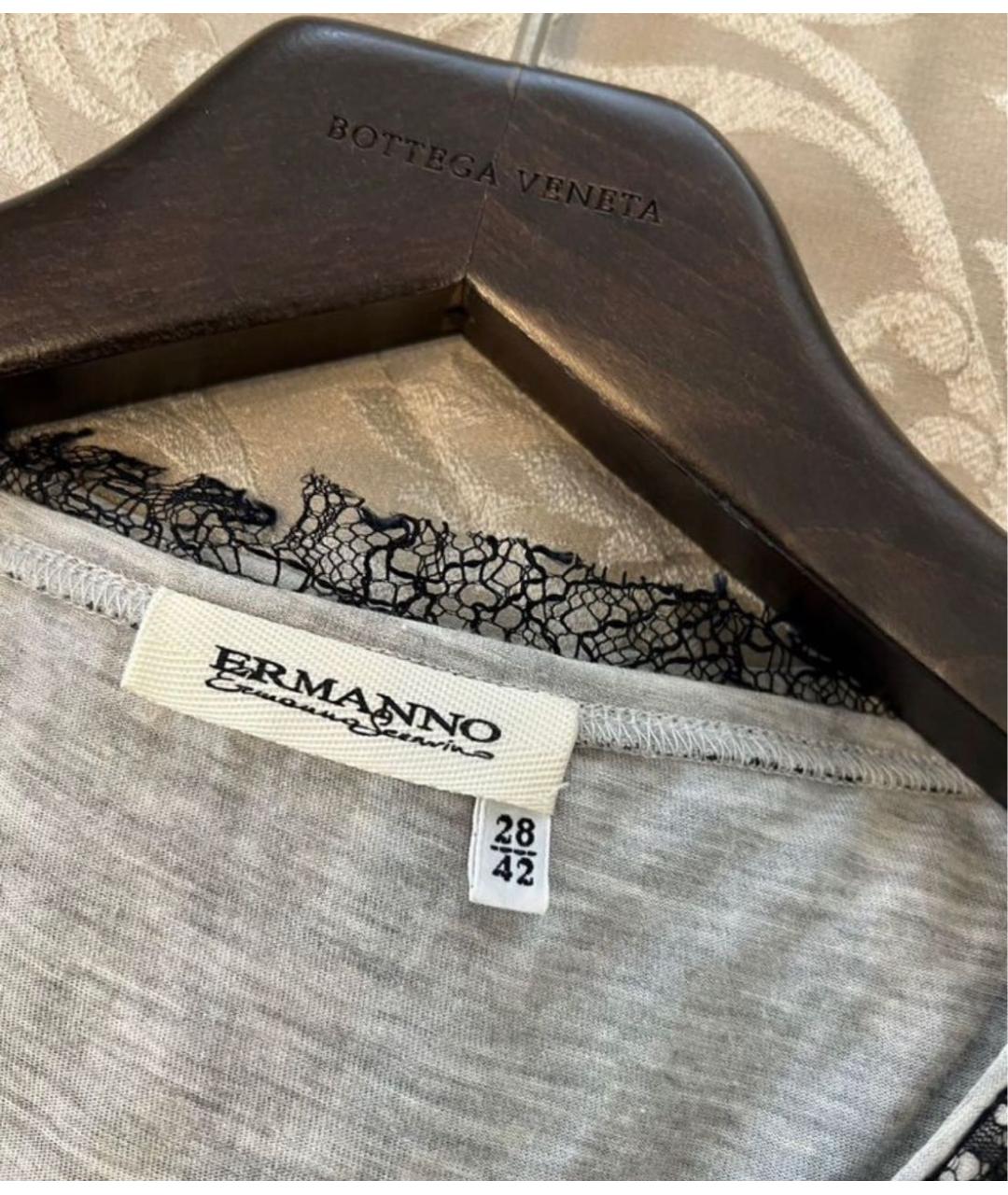 ERMANNO SCERVINO Антрацитовое вискозное повседневное платье, фото 3