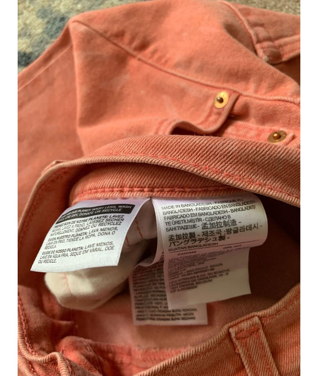 LEVI'S Розовые хлопко-эластановые прямые джинсы, фото 6