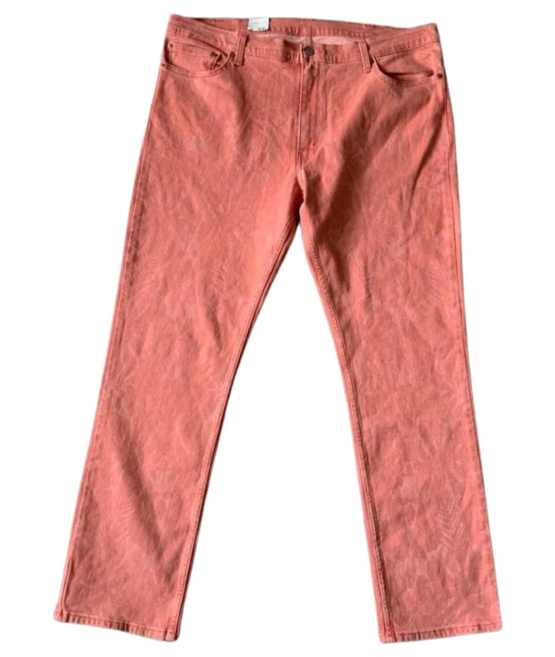 LEVI'S Розовые хлопко-эластановые прямые джинсы, фото 1