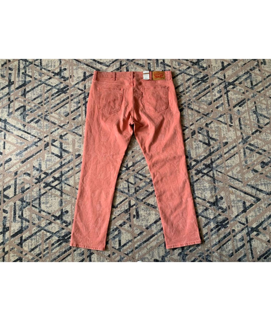 LEVI'S Розовые хлопко-эластановые прямые джинсы, фото 2