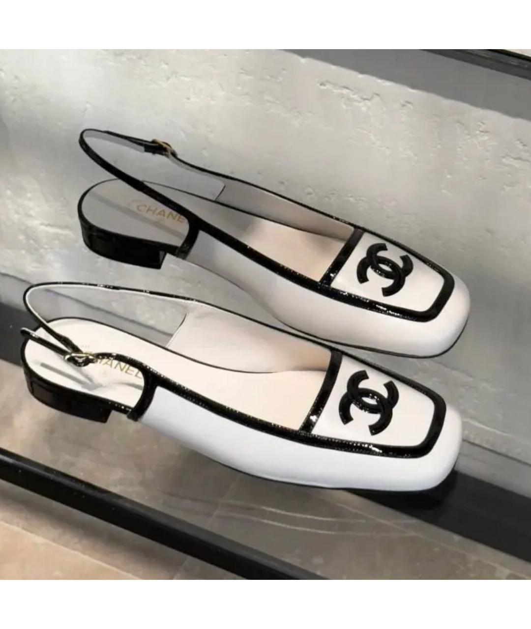 CHANEL Белые кожаные туфли, фото 3
