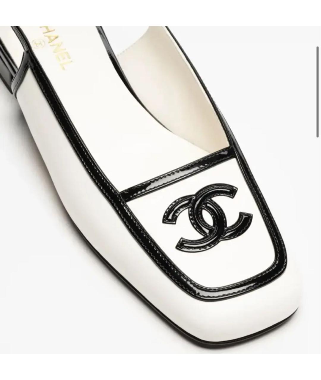 CHANEL Белые кожаные туфли, фото 6