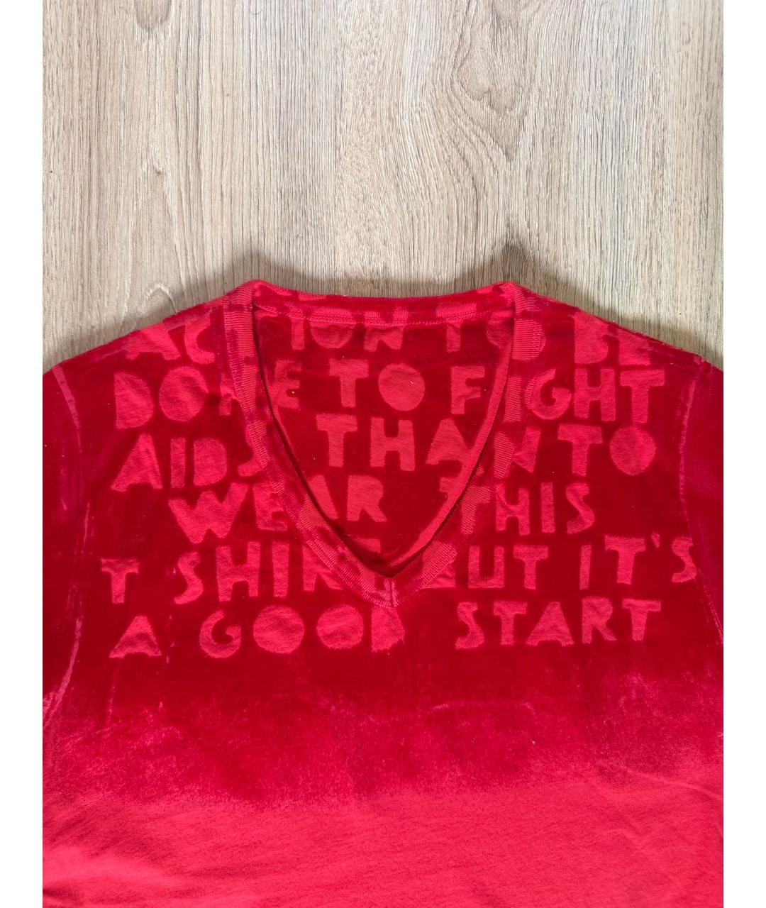 MM6 MAISON MARGIELA Красная хлопковая футболка, фото 3