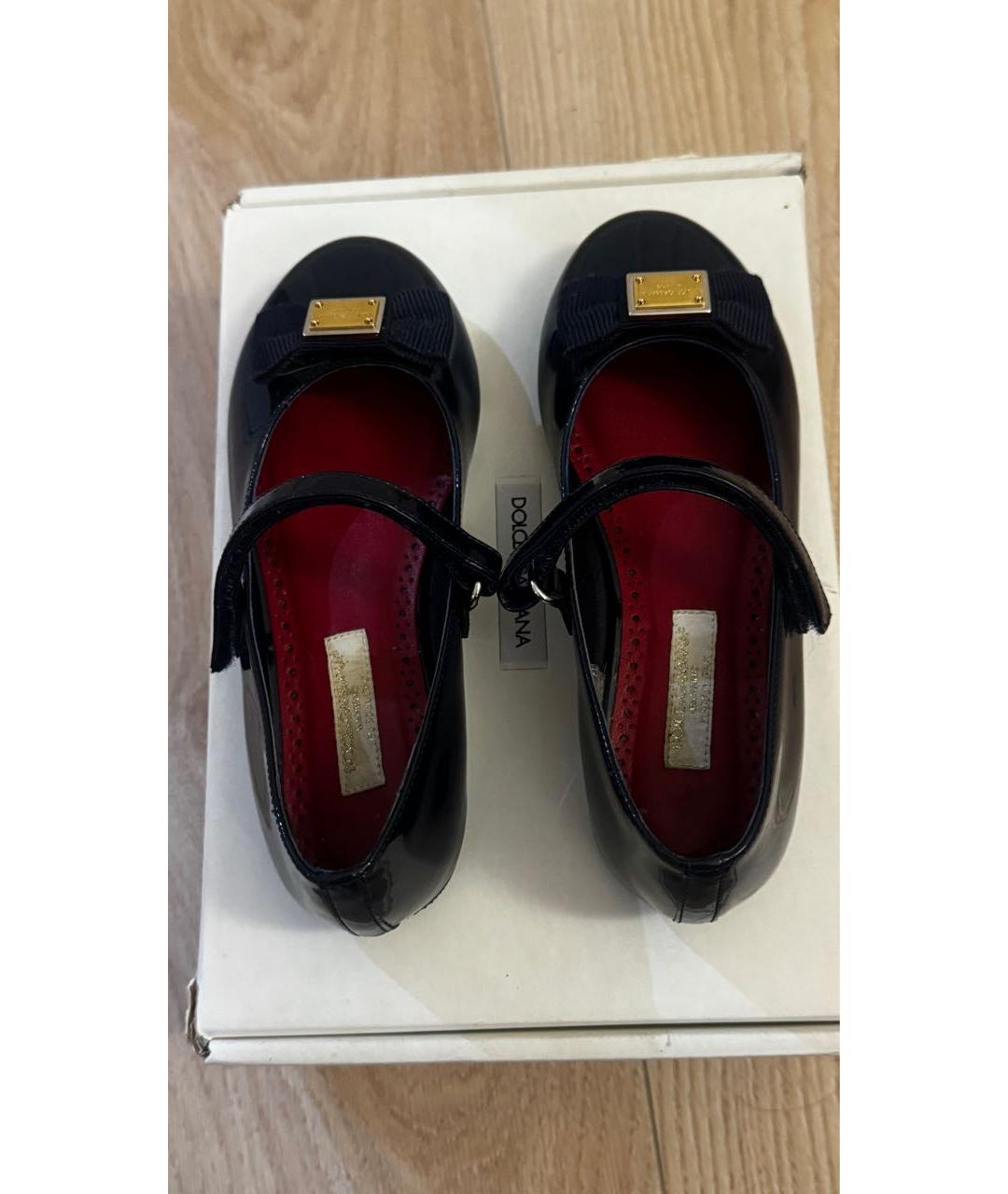 DOLCE&GABBANA Темно-синие туфли из лакированной кожи, фото 3