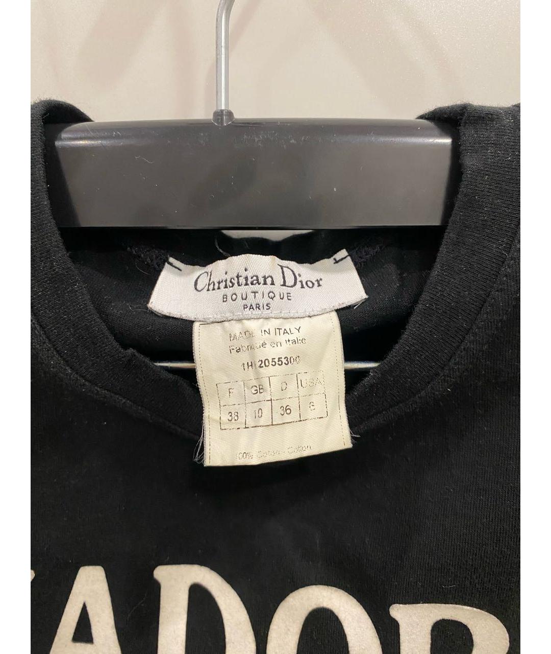 CHRISTIAN DIOR Черная хлопковая майка, фото 2