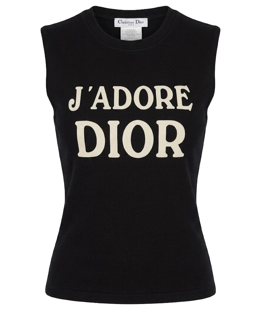 CHRISTIAN DIOR Черная хлопковая майка, фото 1