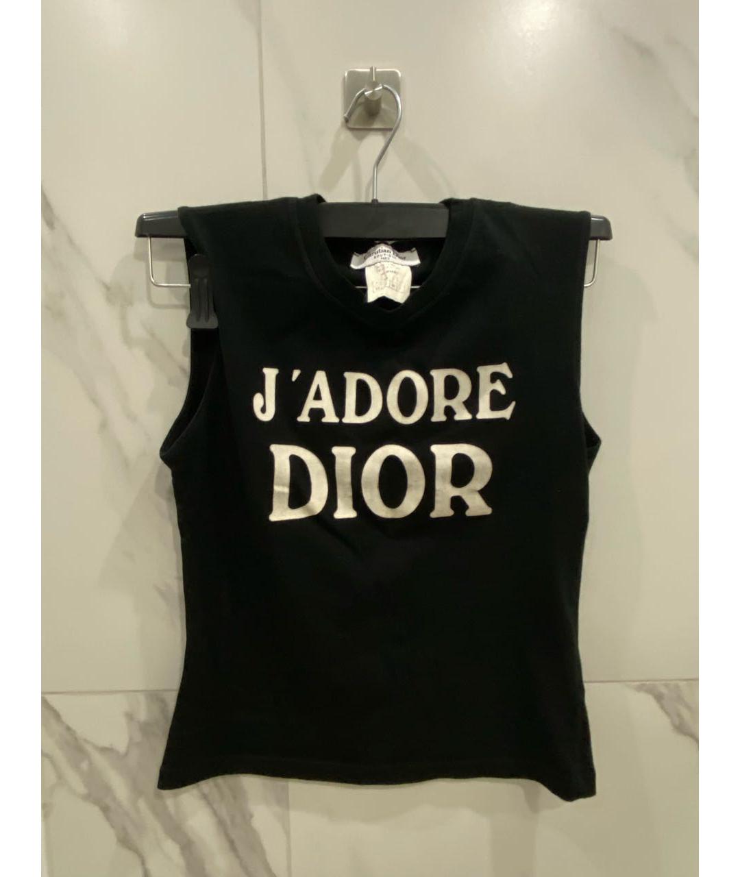 CHRISTIAN DIOR Черная хлопковая майка, фото 5
