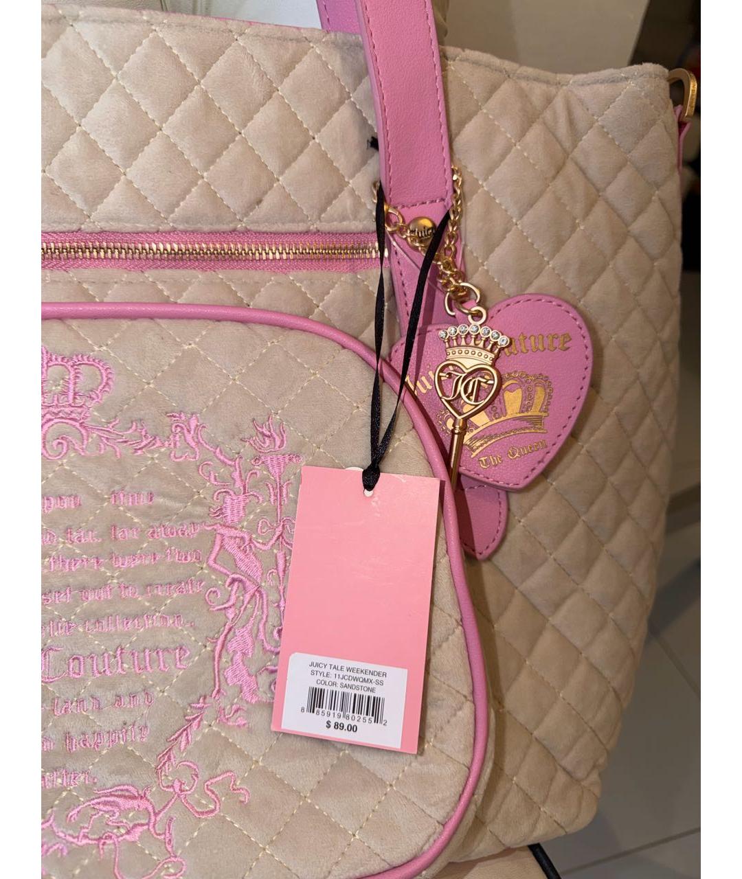 JUICY COUTURE Бежевая дорожная/спортивная сумка, фото 5