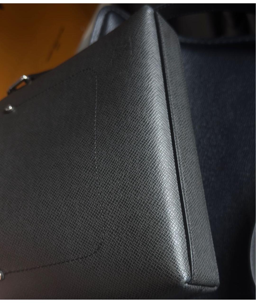 LOUIS VUITTON Антрацитовая кожаная сумка на плечо, фото 5
