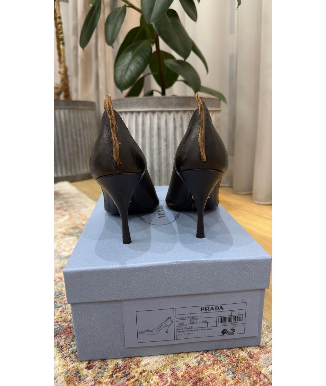 PRADA Коричневые кожаные туфли, фото 4