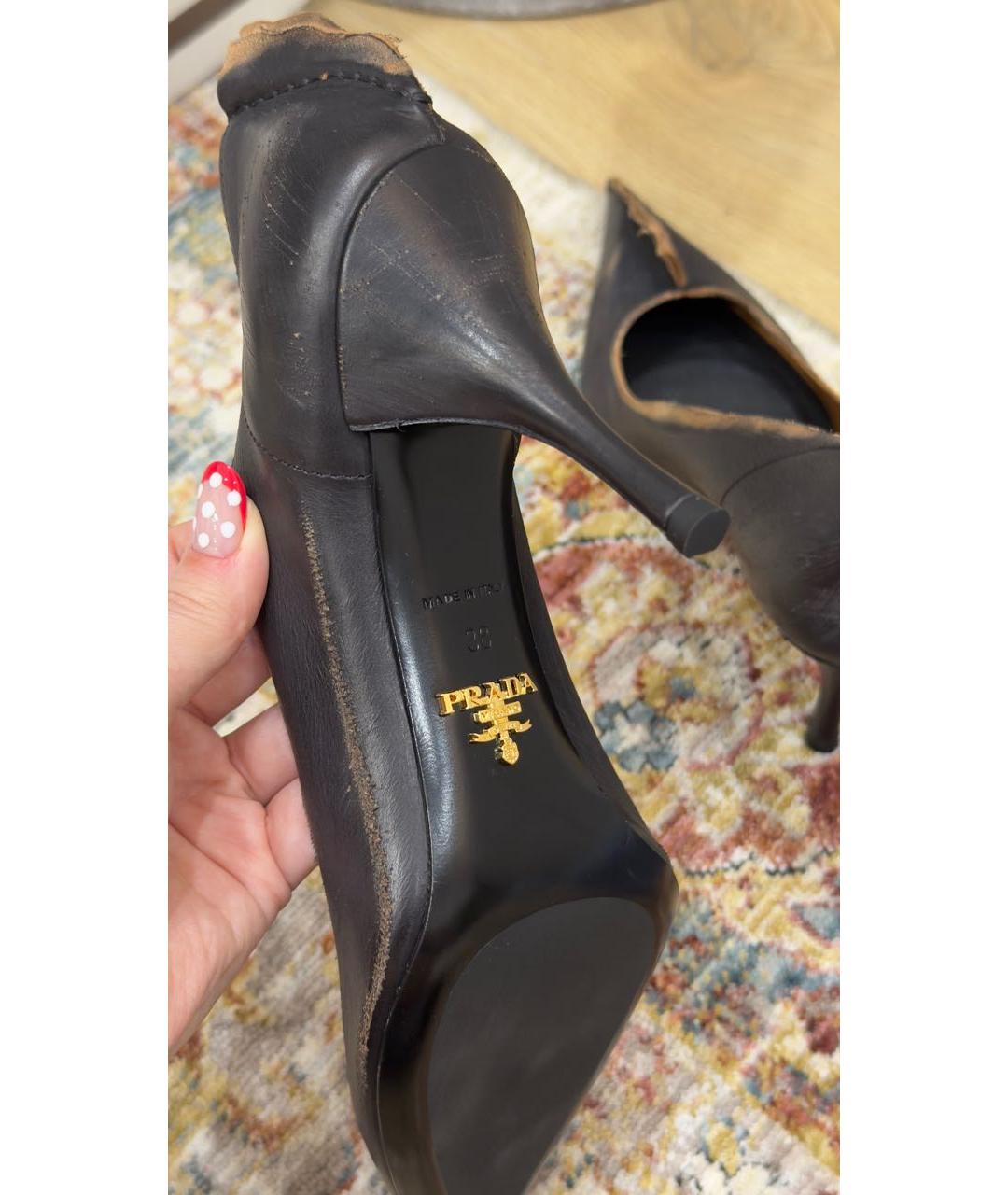 PRADA Коричневые кожаные туфли, фото 6