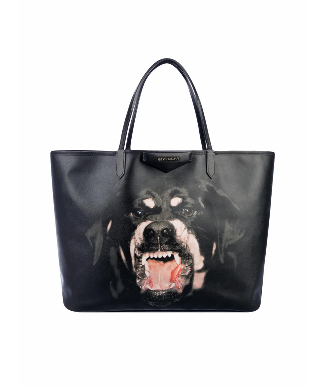 GIVENCHY Черная кожаная сумка тоут, фото 1